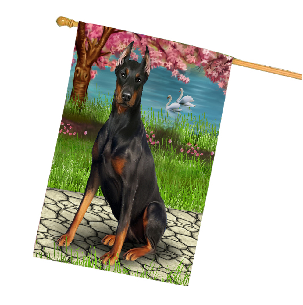 Doberman Dog House Flag Holiday Double Sided 28"x40" Many Designs NWT NEW - Picture 61 of 78