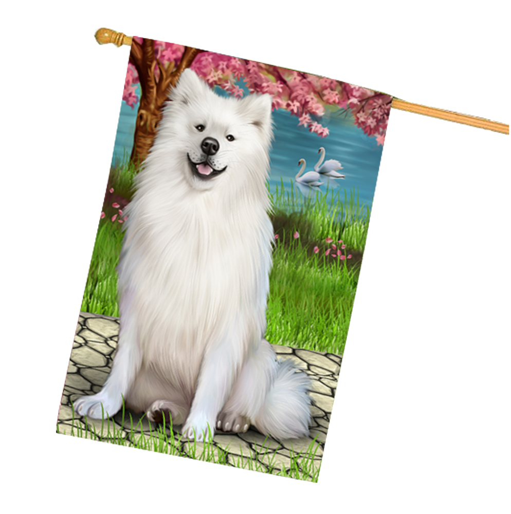 Amerikanische Eskimo Hundehaus Flagge Urlaub doppelseitig 28"x40" viele Designs Neu mit Etikett NEU - Bild 63 von 79