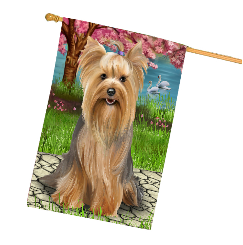 Yorkshire Terrier Dog House Flag Holiday Double Sided 28"x40" Designs NWT NEW - Picture 72 of 89